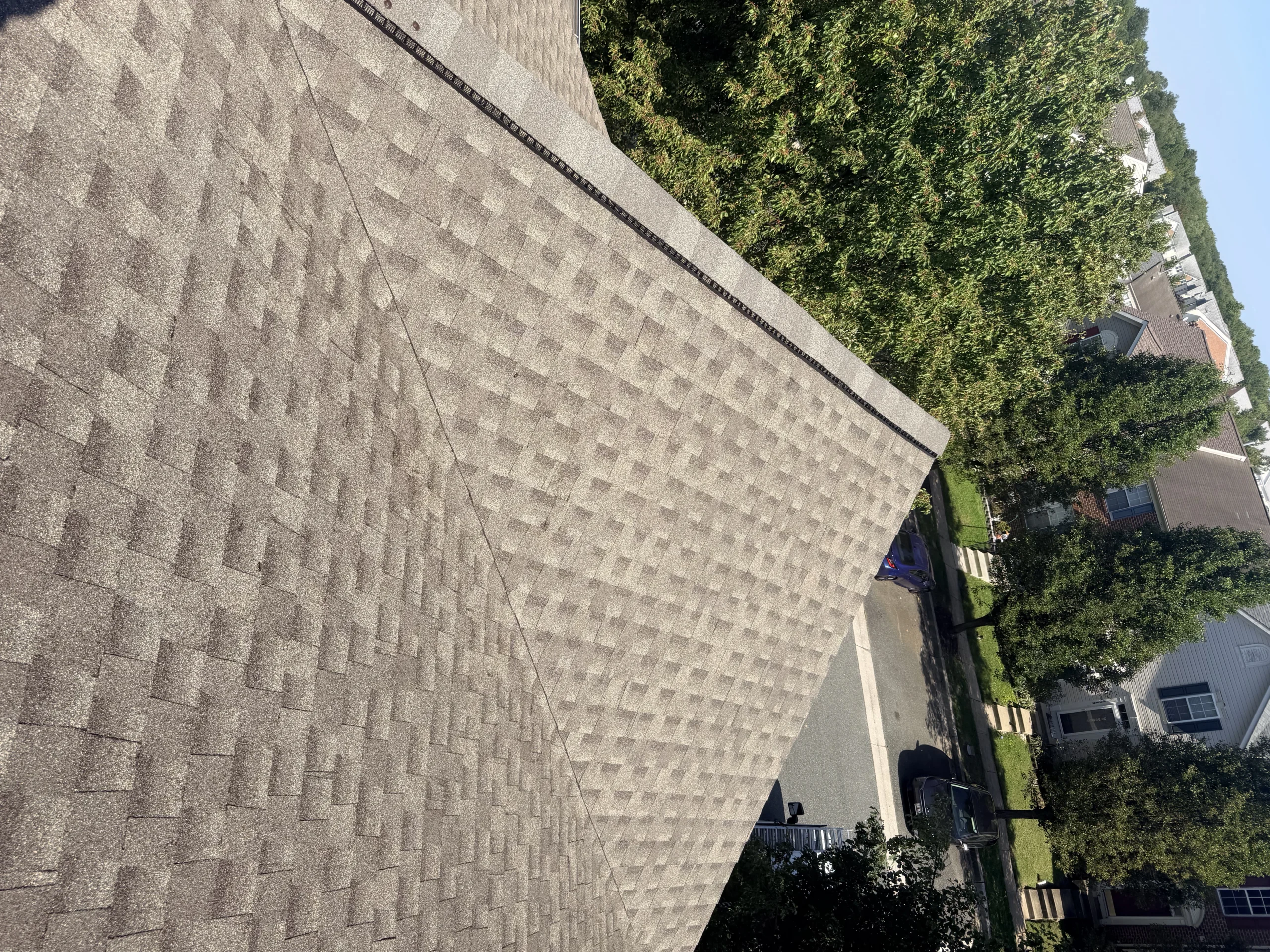 Exterior roof work for a residential property