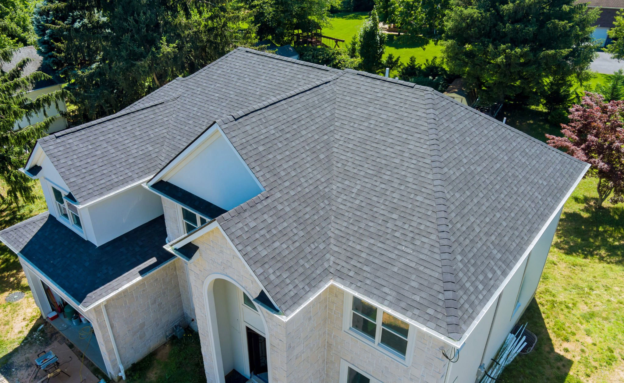 Exterior roofing improvement and residential property upgrade